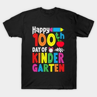 100th Day Kindergarten Gifts Kids Happy 100 Days of School T-Shirt